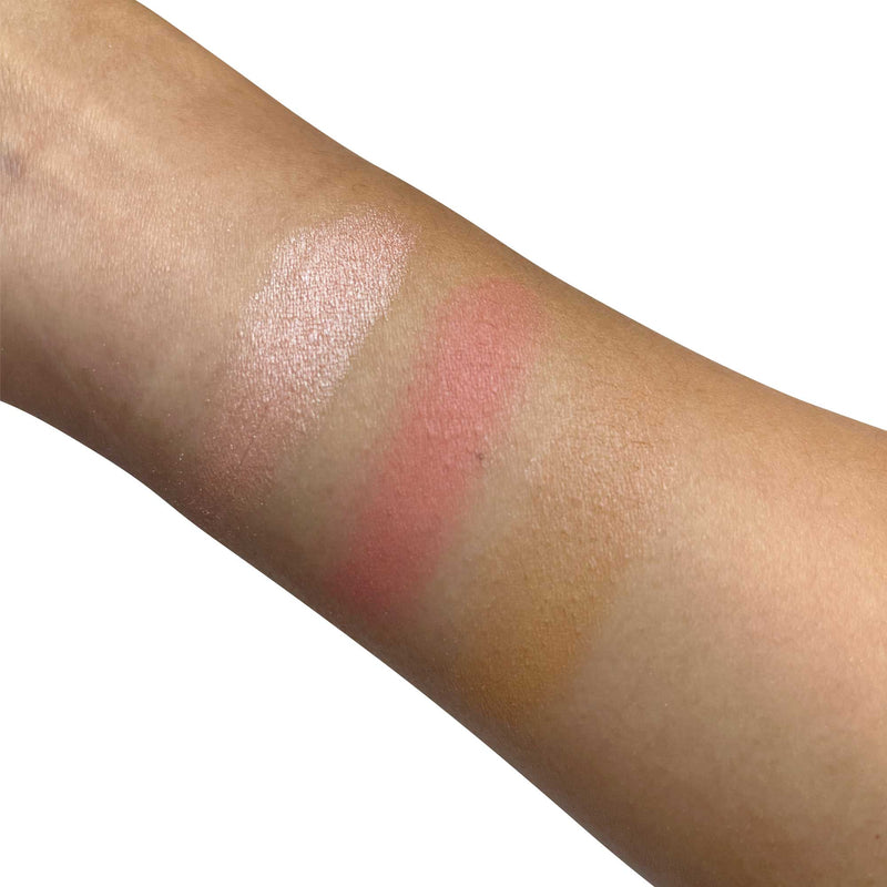 Professional Cheek Makeup Palette - 3 shades Blushy swatches