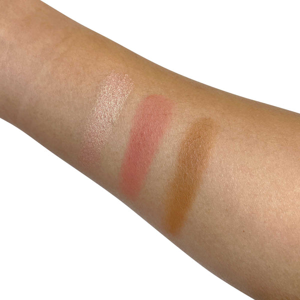 Professional Cheek Glow Palette - 3 shades Curious swatches
